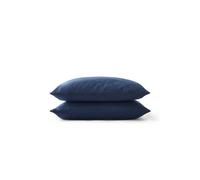 CHRISTY Flannel Marl Super Soft Brushed Cotton Standard Pillowcase Pair in Navy Christy Navy