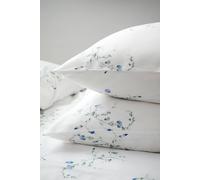 CHRISTY 'Forget Me Not' Wildflower Design Cotton Sateen Standard Pillowcase Pair in Blue Christy Blue
