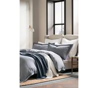 Christy 'gingham Oxford' Yarn Dyed Cotton Duvet Cover Set In Blue Blue Double