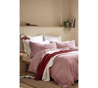 CHRISTY 'Gingham Ruffle' Yarn Dyed Cotton Duvet Cover Set in Red | Size: Double Christy Red Double