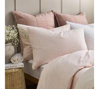 Christy Gingham Yarn Dye Standard Pillowcase Pair | 75 cm X 50 cm | Super Soft and Silky Finish | Pink
