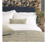 CHRISTY Luxury Quilted Velvet 'Jaipur' Throw in Olive | Size: 140 cm x 200 cm Christy Olive 140 cm x 200 cm