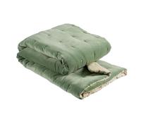Christy Jaipur Luxury Quilted Throw | Silky Soft and Smooth Cotton Velvet | Generously Filled Plush Blanket | 140cm x 200cm | Jade Green