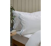 CHRISTY 'Lucerne Scallop' Luxury Cotton Sateen Standard Pillowcase Pair in Blue Christy Blue