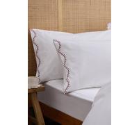 CHRISTY 'Lucerne Scallop' Luxury Cotton Sateen Standard Pillowcase Pair in Pink Christy Pink