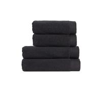 Christy Luxe 4 Piece Towel Set in Black 100% Turkish Cotton - Super Soft & Quick Dry - Machine Washable - 730GSM - 2 Bath Towels 2 Hand Towels