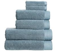 Christy Luxe 6 Piece Towel Set | Denim Blue | Luxe Heavyweight 100% Turkish Cotton | Ultra Soft | Super Absorbent | 730GSM | 2 Bath Towels 2 Hand Towel 2 Face Cloths
