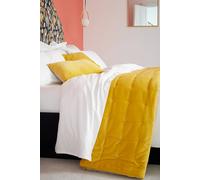 CHRISTY Luxury Quilted Velvet 'Jaipur' Throw in Yellow | Size: 140 cm x 200 cm Christy Yellow 140 cm x 200 cm