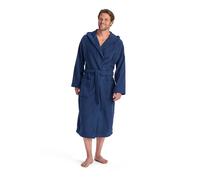 Christy Brixton Hooded Bath Robe | Stylish Textured Weave | Durable Tactile Design | Sustainably Manufactured | Men's Bathrobe | 100% Cotton Dressing Gown | Size Large | Midnight Navy Colour