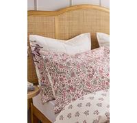 CHRISTY 'Newstead' Mulberry Reversible Cotton Sateen Standard Pillowcase Pair in Red Christy Red