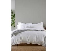 CHRISTY 'Organic Retreat' Double Layer Cotton Ruffle Design Duvet Cover Set in White | Size: Super King Christy White Super King