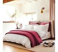 Christy Premium Sateen King Duvet Set | 500 Thread Count | Timeless Design | Super Soft and Silky Finish | Fuchsia