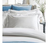 Christy Premium Sateen Oxford Pillowcase Pair | 500 Thread Count | Timeless Design | Super Soft and Silky Finish | Blue
