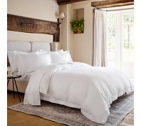 Christy Premium Sateen Super King Duvet Set | 500 Thread Count | Timeless Design | Super Soft and Silky Finish | White