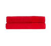 Christy Prism Bath Sheet Set | 2 pieces | Vibrant Colours | 100% Turkish Cotton | Super Soft and Fluffy | Quick Dry | Fire Engine Red