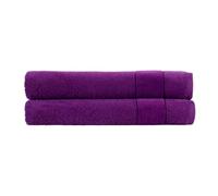 Christy Prism Bath Sheet Set | 2 pieces | Vibrant Colours | 100% Turkish Cotton | Super Soft and Fluffy | Quick Dry | Crushed Grape Purple