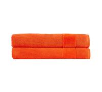 Christy Prism Bath Sheet Set | 2 pieces | Vibrant Colours | 100% Turkish Cotton | Super Soft and Fluffy | Quick Dry | Orangeade Orange