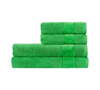 Christy Prism Bath Sheet Set | 4 pieces | Vibrant Colours | 100% Turkish Cotton | Super Soft and Fluffy | Quick Dry | 2 Bath Sheets 2 Hand Towels | Absinthe Green