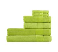 Christy Prism Bath Sheet Set | 6 pieces | Vibrant Colours | 100% Turkish Cotton | Super Soft and Fluffy | Quick Dry | 2 Bath Sheets 2 Hand Towels 2 Face Cloths | Mojito Light Green