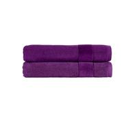 Christy Prism Bath Towel Set | 2 pieces | Vibrant Colours | 100% Turkish Cotton | Super Soft and Fluffy | Quick Dry | Crushed Grape Purple