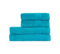 Christy Prism Bath Towel Set | 4 pieces | Vibrant Colours | 100% Turkish Cotton | Super Soft and Fluffy | Quick Dry | 2 Bath Towels 2 Hand Towels | Poolside Blue