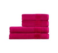 Christy Prism Bath Towel Set | 4 pieces | Vibrant Colours | 100% Turkish Cotton | Super Soft and Fluffy | Quick Dry | 2 Bath Towels 2 Hand Towels | Very Berry Pink