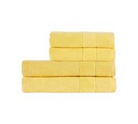 Christy Prism Bath Towel Set | 4 pieces | Vibrant Colours | 100% Turkish Cotton | Super Soft and Fluffy | Quick Dry | 2 Bath Towels 2 Hand Towels | Taxi Cab Yellow