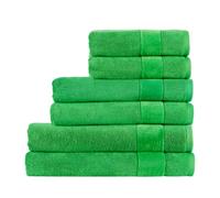 Christy Prism Family Towel Set | 6 pieces | Vibrant Colours | 100% Turkish Cotton | Super Soft and Fluffy | Quick Dry | 2 Bath Sheets 2 Bath Towels 2 Hand Towels | Absinthe Green