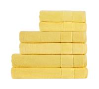 Christy Prism Family Towel Set | 6 pieces | Vibrant Colours | 100% Turkish Cotton | Super Soft and Fluffy | Quick Dry | 2 Bath Sheets 2 Bath Towels 2 Hand Towels | Taxi Cab Yellow