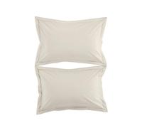 Christy 200TC Organic Oxford Pillowcases | Set of 2 | Hazelnut Beige | 100% Certified Organic Cotton Bedding | Super Soft and Smooth Bed Linen