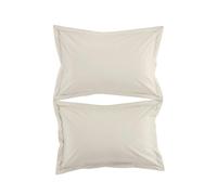 Christy 200TC Organic Oxford Pillowcases | Set of 2 | Hazelnut Beige | 100% Certified Organic Cotton Bedding | Super Soft and Smooth Bed Linen