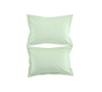 Christy 200TC Organic Oxford Pillowcases | Set of 2 | Sage Green | 100% Certified Organic Cotton Bedding | Super Soft and Smooth Bed Linen