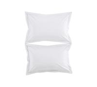 Christy 200TC Organic Oxford Pillowcases | Set of 2 | Classic White | 100% Certified Organic Cotton Bedding | Super Soft and Smooth Bed Linen