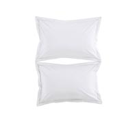Christy 200TC Organic Oxford Pillowcases | Set of 2 | Classic White | 100% Certified Organic Cotton Bedding | Super Soft and Smooth Bed Linen