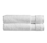 Christy Refresh Bath Sheets | Set of 2 | Quick Dry | Gentle Pastel Tones | Soft Plush Large Bathroom Towels | Absorbent Shower Towels | 100% Cotton 550GSM | White