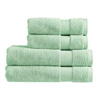 Christy Refresh Bath Towel Set | Set of 4 | 2 Bath 2 Hand | Quick Dry | Gentle Pastel Tones | Soft Absorbent Bathroom Towels | 100% Cotton 550GSM | Cucumber Green
