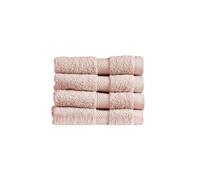 Christy Refresh Bathroom Towel Set | Set of 4 | 4 Face Cloth Set | Quick Dry | Gentle Pastel Tones | Soft Absorbent Shower Towels | 100% Cotton 550GSM | Dusty Pink