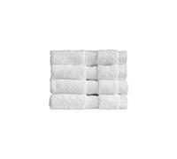 Christy Refresh Bathroom Towel Set | Set of 4 | 4 Face Cloth Set | Quick Dry | Gentle Pastel Tones | Soft Absorbent Shower Towels | 100% Cotton 550GSM | White