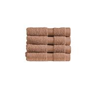 Christy Refresh Bathroom Towel Set | Set of 4 | 4 Face Cloth Set | Quick Dry | Gentle Pastel Tones | Soft Absorbent Shower Towels | 100% Cotton 550GSM | Clay brown