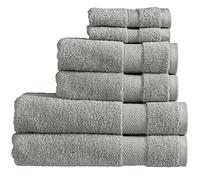 Christy Refresh Bathroom Towel Set | Set of 6 | 2 Bath 2 Hand 2 Face | Quick Dry | Gentle Pastel Tones | Soft Absorbent Shower Towels | 100% Cotton 550GSM | Dove Grey