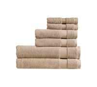 Christy Refresh Bathroom Towel Set | Set of 6 | 2 Bath Sheets 2 Hand Towels 2 Face Cloths | Quick Dry | Gentle Pastel Tones | Soft Absorbent Shower Towels | 100% Cotton 550GSM | Driftwood