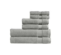 Christy Refresh Bathroom Towel Set | Set of 6 | 2 Bath Sheets 2 Hand Towels 2 Face Cloths | Quick Dry | Gentle Pastel Tones | Soft Absorbent Shower Towels | 100% Cotton 550GSM | Dove Grey