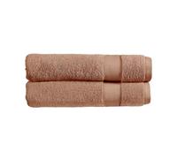 Christy Refresh Bathroom Towels | Set of 2 | Quick Dry | Gentle Pastel Tones | Soft Plush Large Bath Towels | Absorbent Shower Towels | 100% Cotton 550GSM | Clay