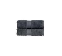 Christy Renaissance 2 Hand Towels Set | Ash Grey | 100% Egyptian Cotton Pile | Luxuriously Soft and Super Absorbent | 675 GSM | Plush Fluffy and Long Lasting