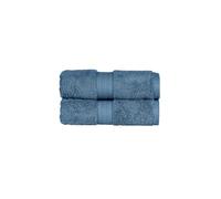 Christy Renaissance 2 Hand Towels Set | Denim Blue | 100% Egyptian Cotton Pile | Luxuriously Soft and Super Absorbent | 675 GSM | Plush Fluffy and Long Lasting