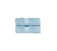 Christy Renaissance 2 Hand Towels Set | Soft Chambray Blue | 100% Egyptian Cotton Pile | Luxuriously Soft and Super Absorbent | 675 GSM | Plush Fluffy and Long Lasting