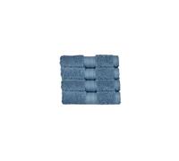 Christy Renaissance 4 Face Cloths Set | Denim Blue | 100% Egyptian Cotton Pile | Luxuriously Soft and Super Absorbent | 675 GSM | 4 Wash Cloth Flannels