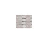 Christy Renaissance 4 Face Cloths Set | Dove Grey | 100% Egyptian Cotton | Luxuriously Soft and Super Absorbent | 675 GSM | 4 Wash Cloth Flannels