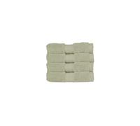 Christy Renaissance 4 Face Cloths Set | Thyme Green | 100% Egyptian Cotton Pile | Luxuriously Soft and Super Absorbent | 675 GSM | 4 Wash Cloth Flannels
