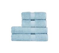 Christy Renaissance 4 Piece Towel Set | Soft Chambray Blue | 100% Egyptian Cotton Pile | Luxuriously Soft and Super Absorbent | 675 GSM | 2 Bath Towels 2 Hand Towels